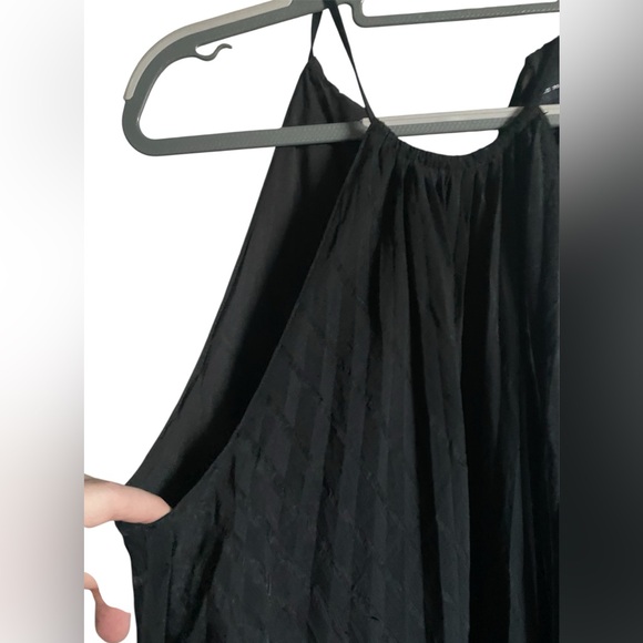 CLUB MONACO Burnout Pleated Maxi Dress Black  Size 8 - Picture 7 of 13
